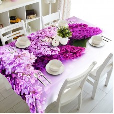 Senisaihon 3D mantel púrpura Lila flores patrón poliéster polvo paño Navidad cena decoración tabla ali-35472594